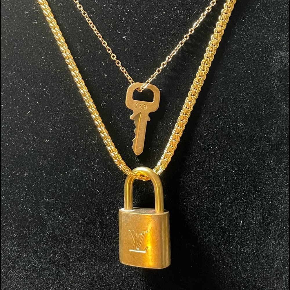 ***FLASH SALE*** Louis Vuitton Solid Brass Lock and Key. Chains Never Worn - Picture 1 of 7